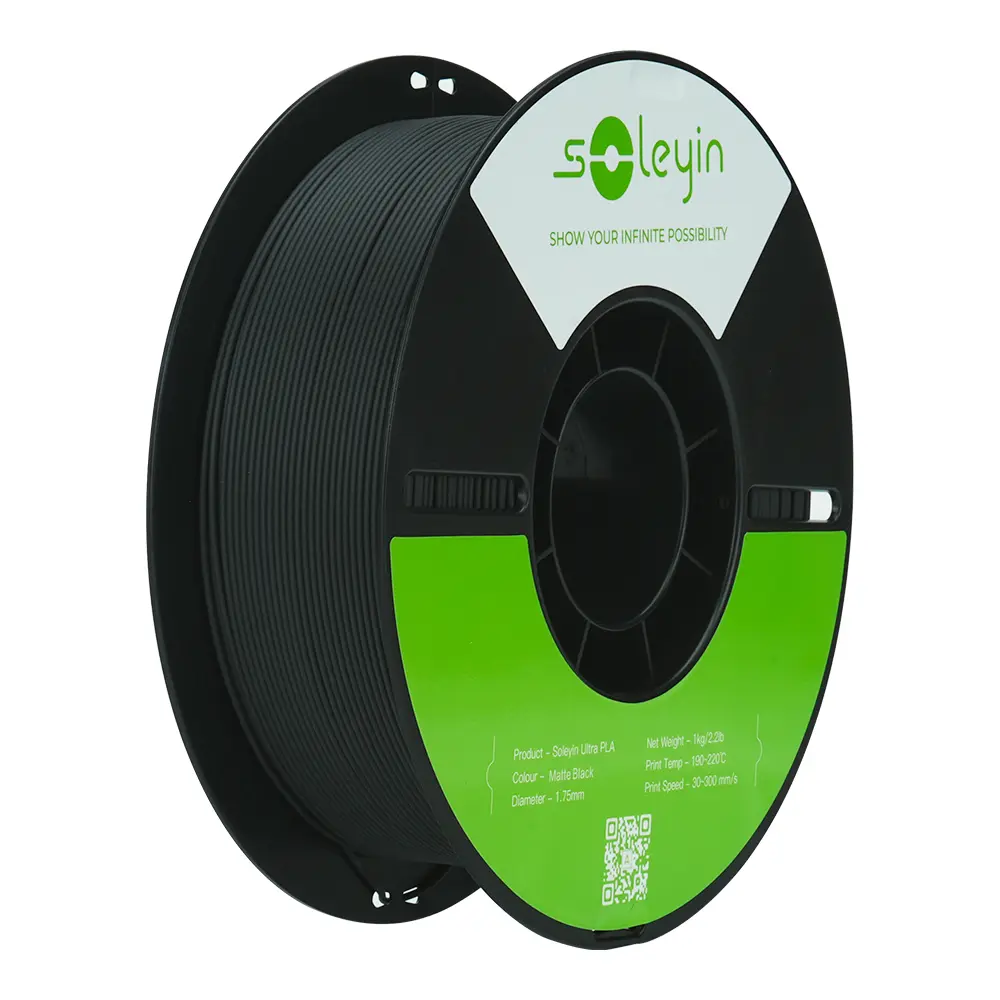 Soleyin - Filamento Ultra PLA Negro Mate 1.75mm 1kg