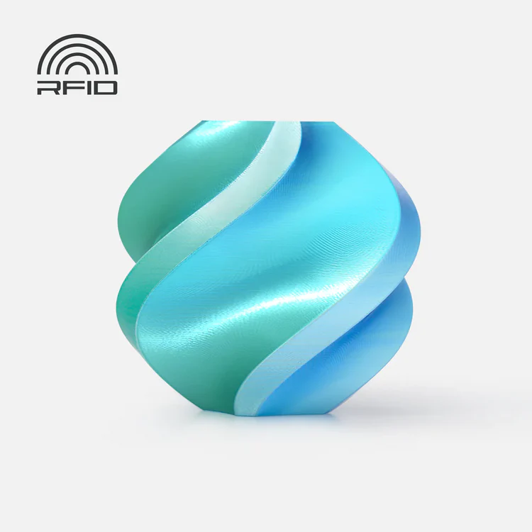 [A05-T4-1.75-1000-SPL] Bambu Lab - Filamento PLA Silk Azul Hawái