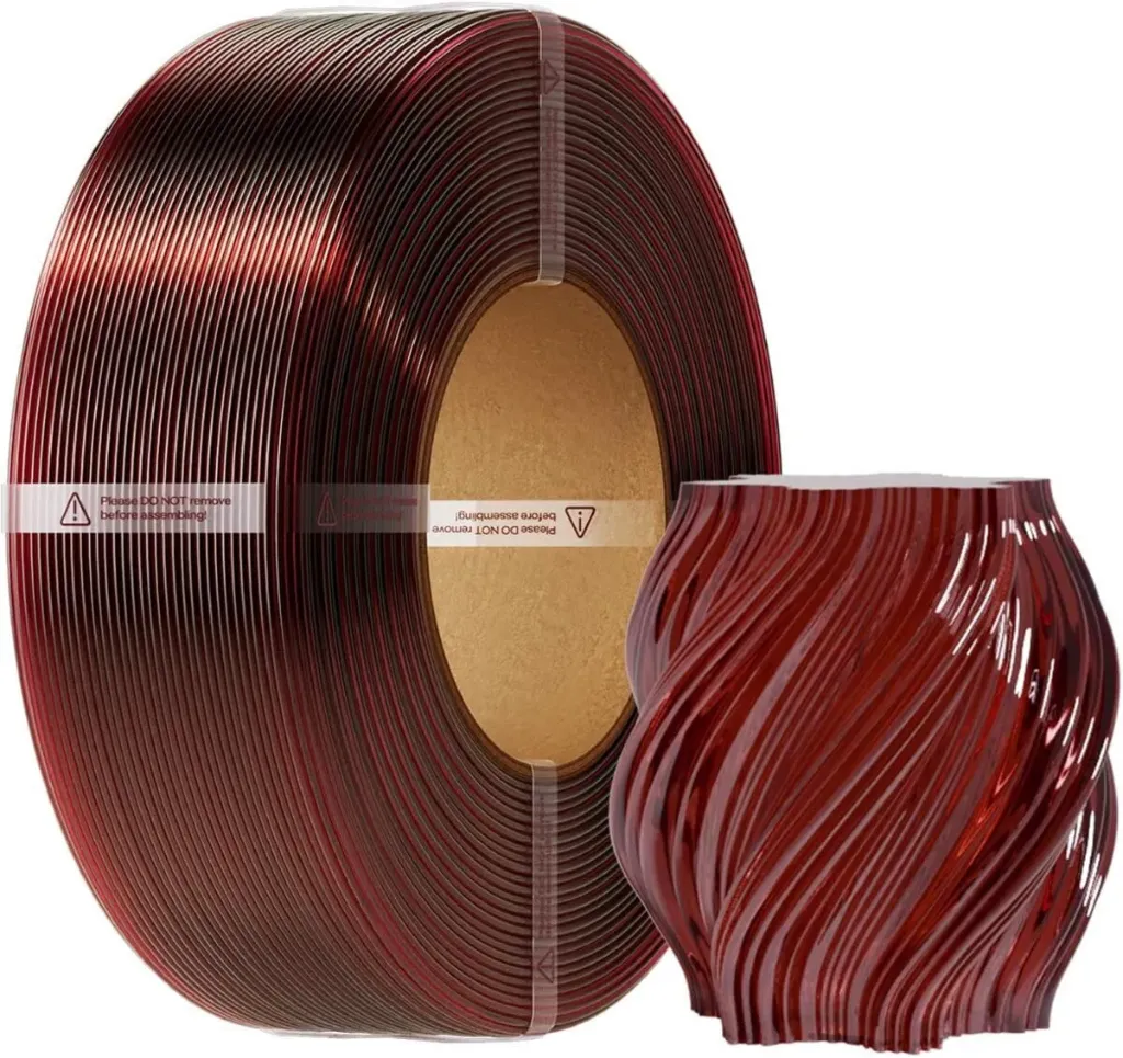 [3301030148] Creality - Filamento PETG Vino Tinto Transparente CR Series 1.75mm 1kg SIN CARRETE